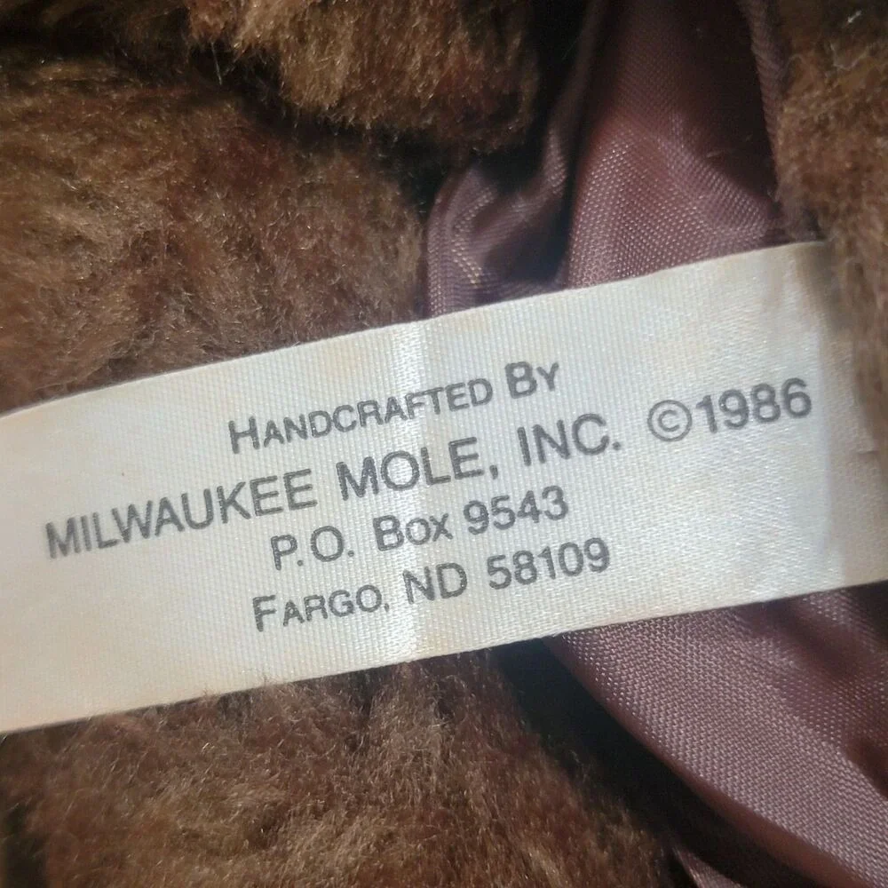 Vintage‎ Hugglebeary Arm Puppet Milwaukee Mole Inc 1986 Bear Plush Handmade